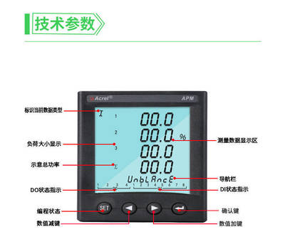 电能质量监测仪 0.2S级高精度多功能电表 SD卡存储以太网通讯